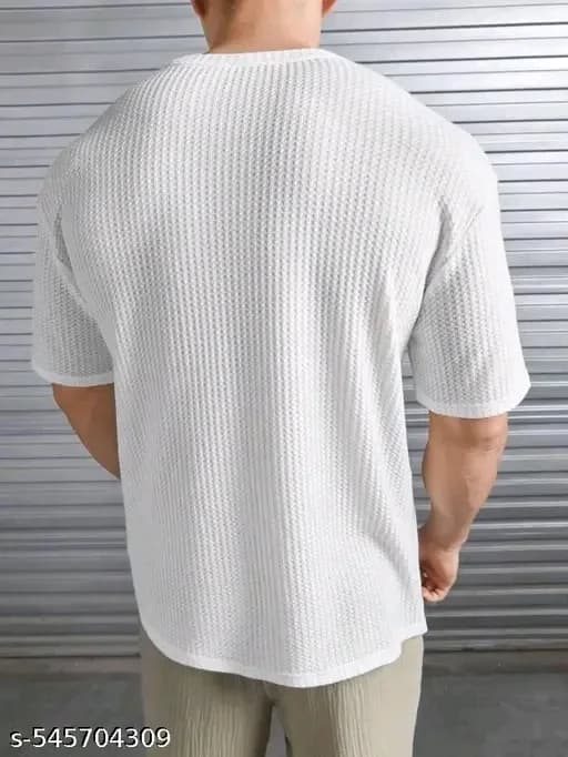 Men's Oversized Waffle Knit T-Shirt — 2