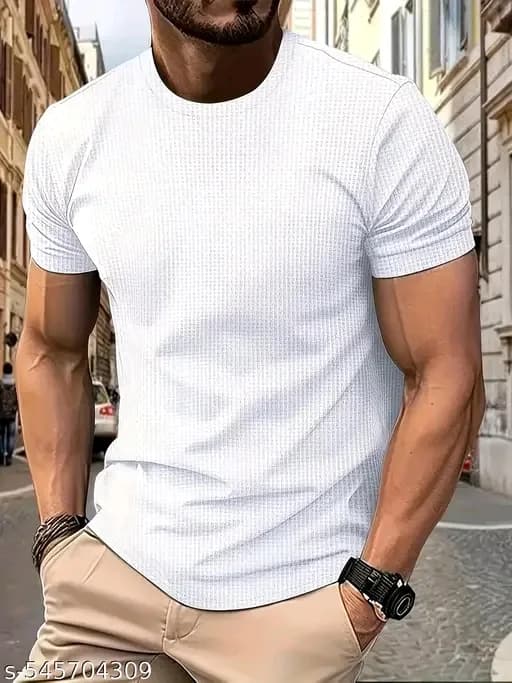 Men's Oversized Waffle Knit T-Shirt — 4