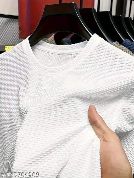Men's Oversized Waffle Knit T-Shirt — 1