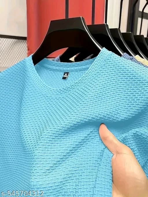 Men's Oversized Waffle Knit T-Shirt — 6