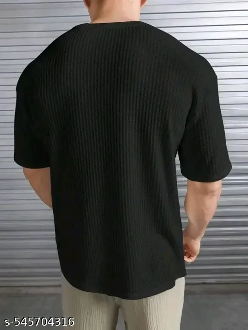 Men's Oversized Waffle Knit T-Shirt — 8