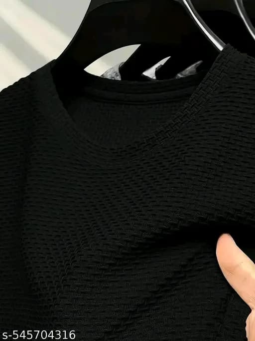 Men's Oversized Waffle Knit T-Shirt — 7