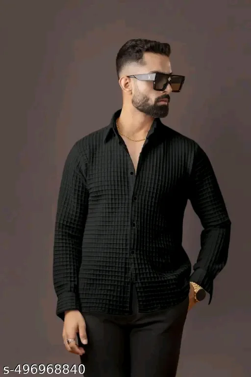 Men's New Fancy Popcorn Checked Full Sleeve Shirt — 2