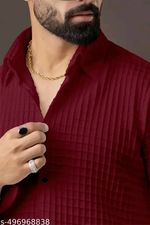 Men's New Fancy Popcorn Checked Full Sleeve Shirt — 6