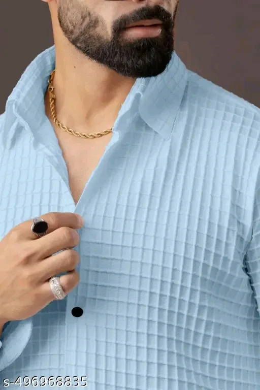 Men's New Fancy Popcorn Checked Full Sleeve Shirt — 10