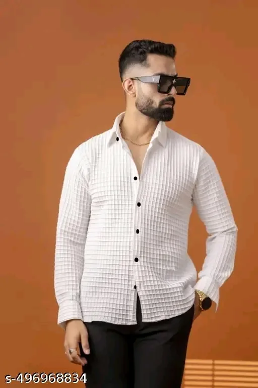 Men's New Fancy Popcorn Checked Full Sleeve Shirt — 7